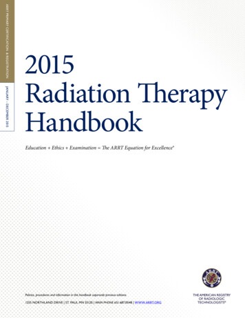 2015 Radiation Therapy Handbook