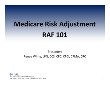 Medicare Risk Adjustment RAF 101 - AzHIMA