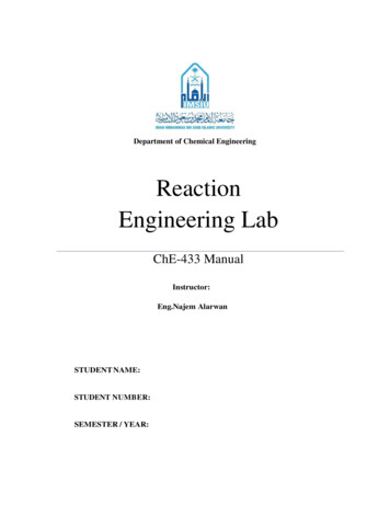 Reaction Engineering Lab - Imam U