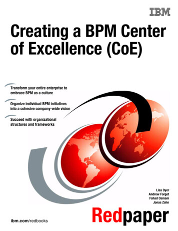 Creating A BPM Center Of Excellence (CoE) - IBM Redbooks