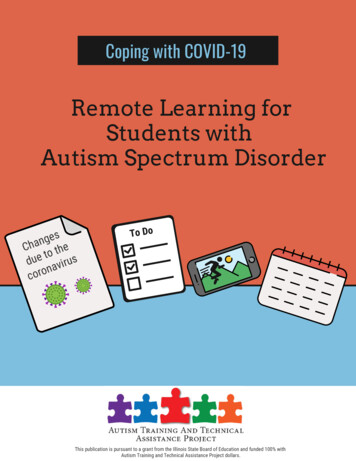Remote Learning For Students With Autism Spectrum 