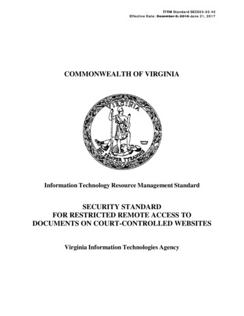 Security Standard For Restricted Remote Access To Documents On Court .