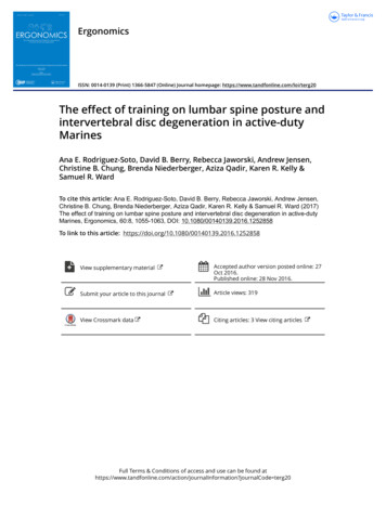 The Effect Of Training On Lumbar Spine Posture And Intervertebral Disc .