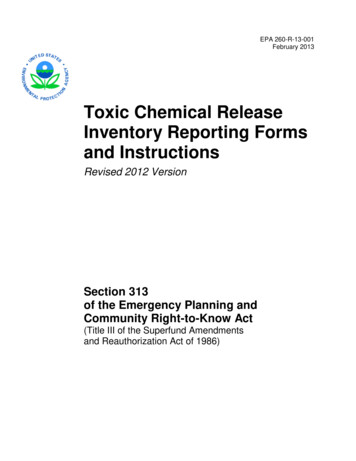 Toxic Chemical Release Inventory Reporting Forms And Instructions .