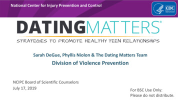 Dating Matters, Strategies To Promote Healthy Teen .