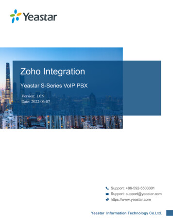 Zoho Integration Blank - Yeastar