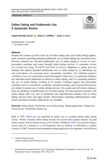 Online Dating And Problematic Use: A Systematic Review
