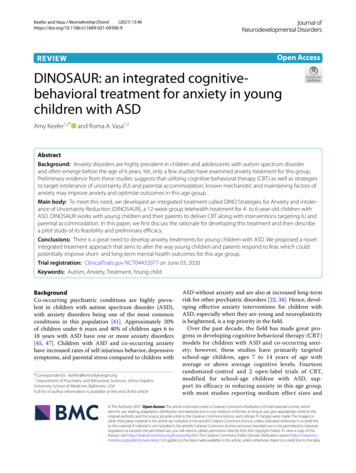 DINOSAUR: An Integrated Cognitive-behavioral Treatment For .