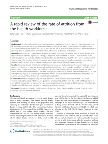 A Rapid Review Of The Rate Of Attrition From The Health Workforce