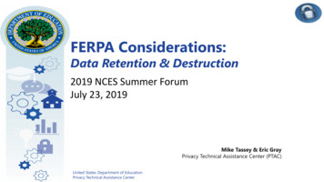 FERPA Considerations: Data Retention & Destruction