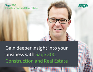 Sage 300 Construction And Real Estate Reporting Solutions Guide