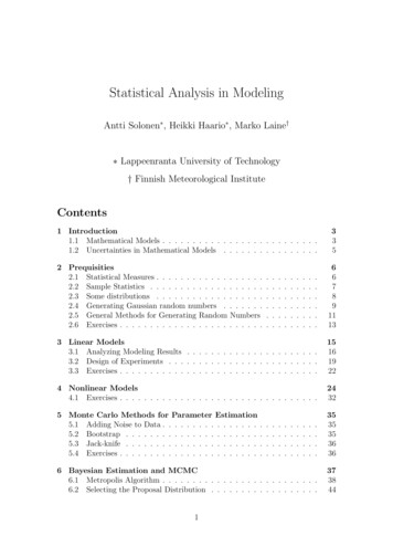 Statistical Analysis In Modeling