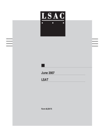 June 2007 LSAT - LSAT Prep Courses