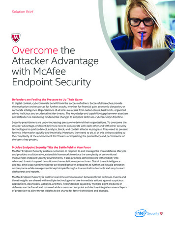 Overcome The Attacker Advantage With McAfee Endpoint Security . - SHI