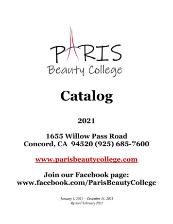 Catalog - Paris Beauty College