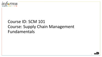 Course ID: SCM 101 Course: Supply Chain Management .