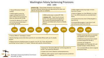 Washington Felony Sentencing Provisions 1990-2018