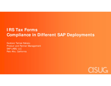 IRS Tax Forms Compliance In Different SAP Deployments