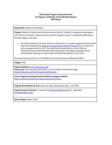 SJSU Annual Program Assessment Form For Degrees, Certificates And .