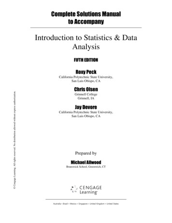 Introduction To Statistics & Data Analysis - Wylie