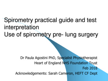 Spirometry Practical Guide And Test Interpretation Use Of .