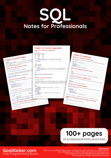 SQL Notes For Professionals - Huihoo