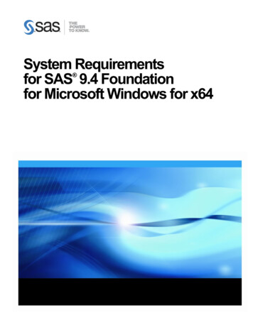 System Requirements--SAS 9.4 Foundation For Microsoft .