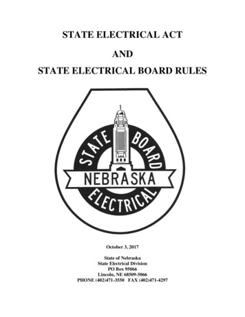 STATE ELECTRICAL ACT AND STATE ELECTRICAL BOARD 