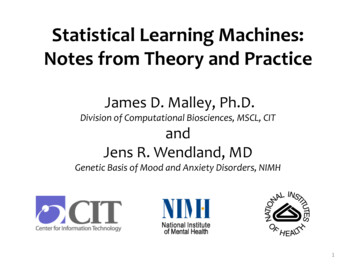 Statistical Learning Machines: Notes From Theory And Practice