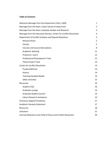Table Of Contents - Wwwnew.salisbury.edu
