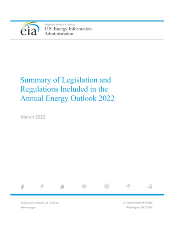 Summary Of Legislation And Regulations Included In The .