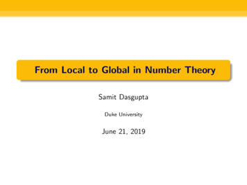 From Local To Global In Number Theory