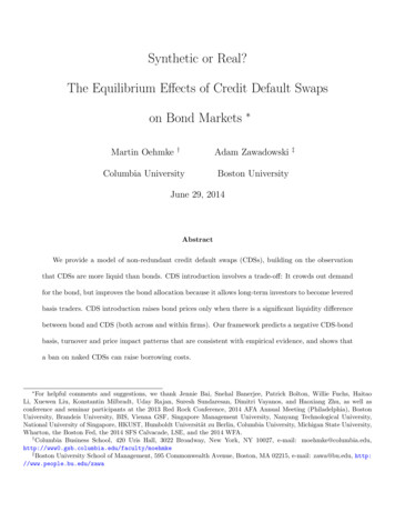 Synthetic Or Real? The Equilibrium E Ects Of Credit Default Swaps On .