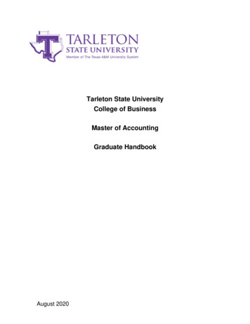 Tarleton State University College Of Business Master Of Accounting .