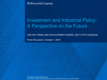 Investment And Industrial Policy: A Perspective On The Future