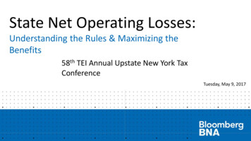 State Net Operating Losses