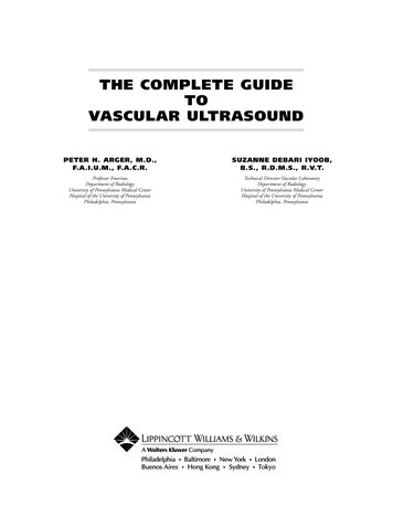 THE COMPLETE GUIDE TO VASCULAR ULTRASOUND