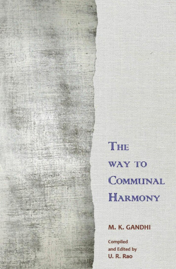 The Way To Communal Harmony - Mahatma Gandhi