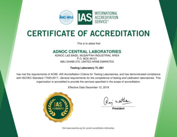 ADNOC CENTRAL LABORATORIES - International Accreditation Service, Inc.