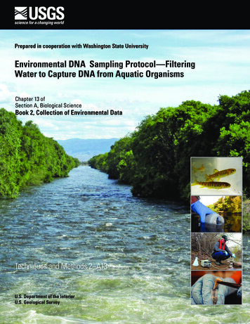 Environmental DNA Sampling Protocol—Filtering Water To .