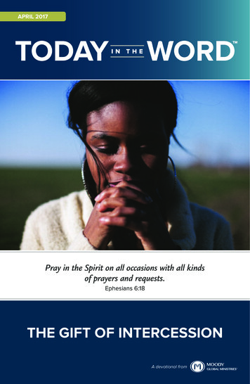 THE GIFT OF INTERCESSION - Today In The Word