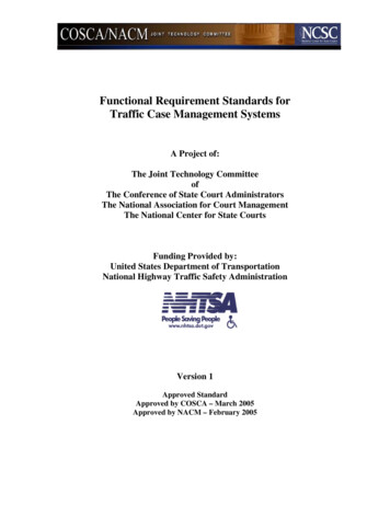 Functional Requirement Standards For Traffic Case Management Systems - NCSC