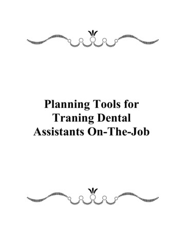 Planning Tools For Traning Dental Assistants On-The-Job
