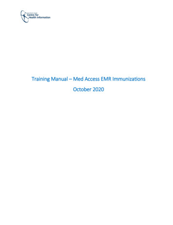 Training Manual Med Access EMR Immunizations October 2020 - EDOCSNL