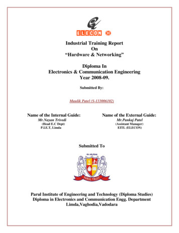 Industrial Training Report On “Hardware & Networking”