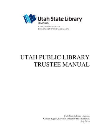 Utah Public Library Trustee Manual