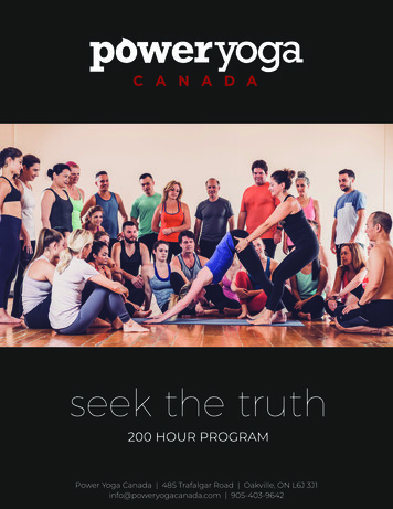 200 HOUR PROGRAM - Power Yoga Canada