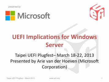 UEFI Implications For Windows Server