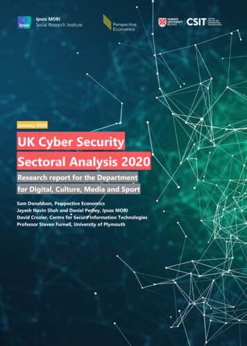 UK Cyber Security Sectoral Analysis 2020 - GOV.UK