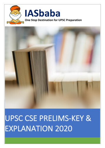 UPSC CSE PRELIMS-KEY & EXPLANATION 2020 - IASbaba
